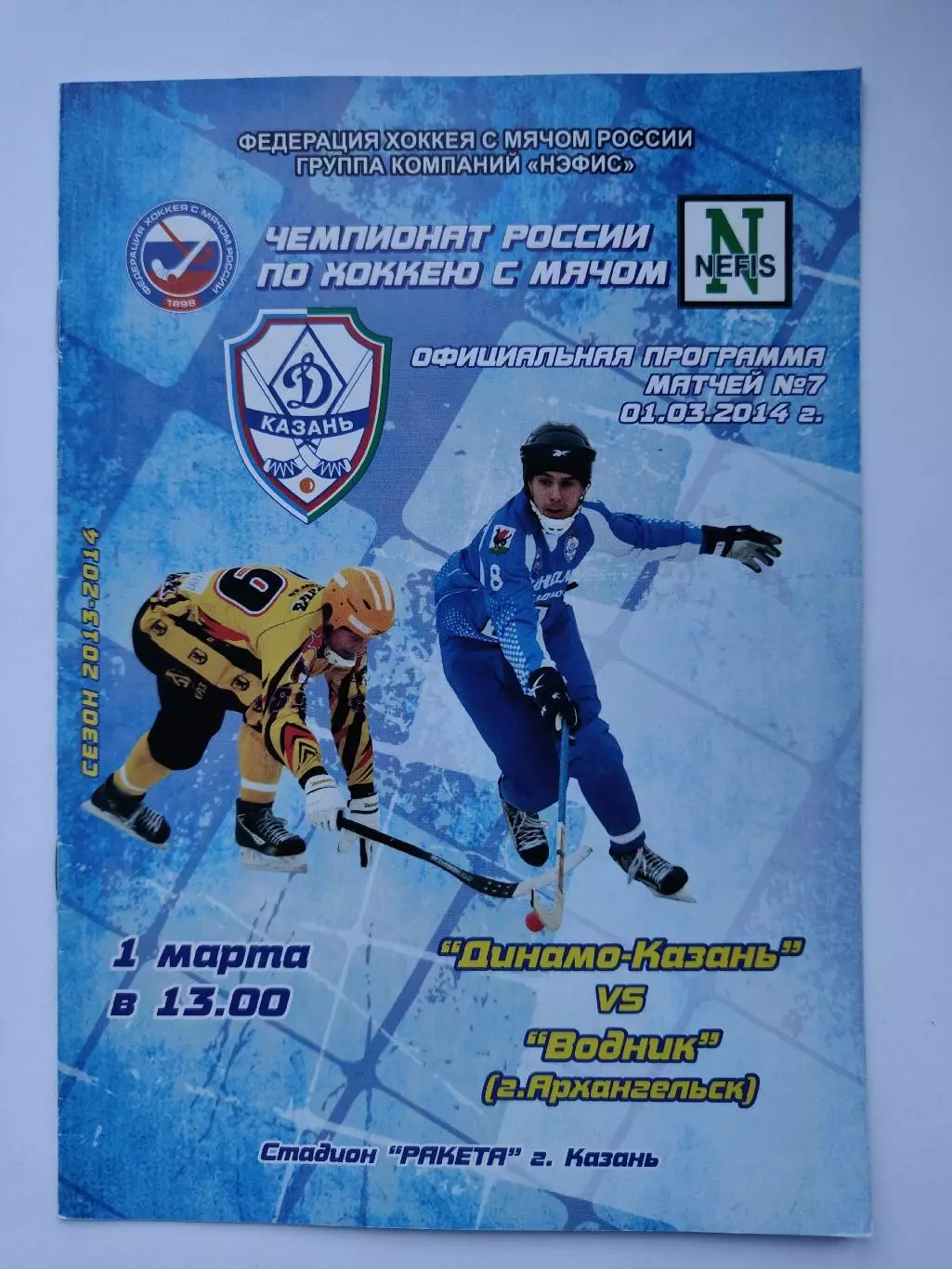 Хоккей с мячом. Динамо Казань - Водник Архангельск 1 марта 2014