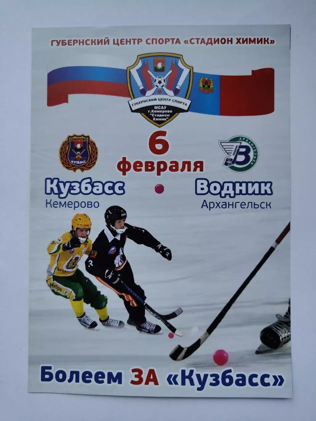 АКЦИЯ !!! Хоккей с мячом. Кузбасс Кемерово - Водник Архангельск 6 февраля 2014