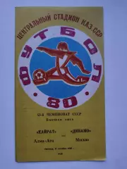 Кайрат Алма-Ата - Динамо Москва 1980