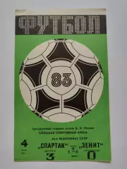 Спартак Москва - Зенит Ленинград 1983