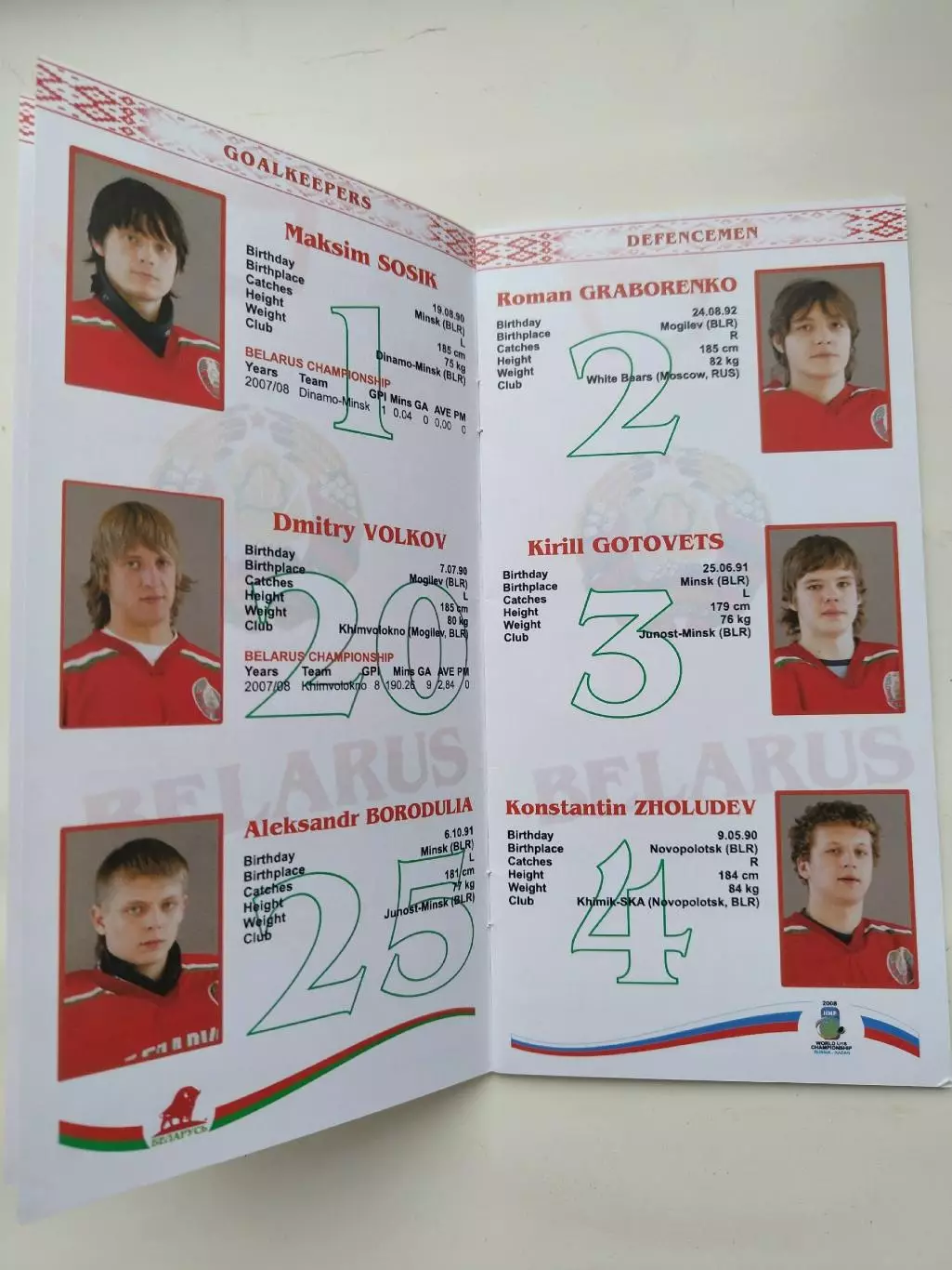 Хоккей. Media Guide/Медиа гайд Сборная Беларусь U18 (Чемпионат Мира 2008) 3