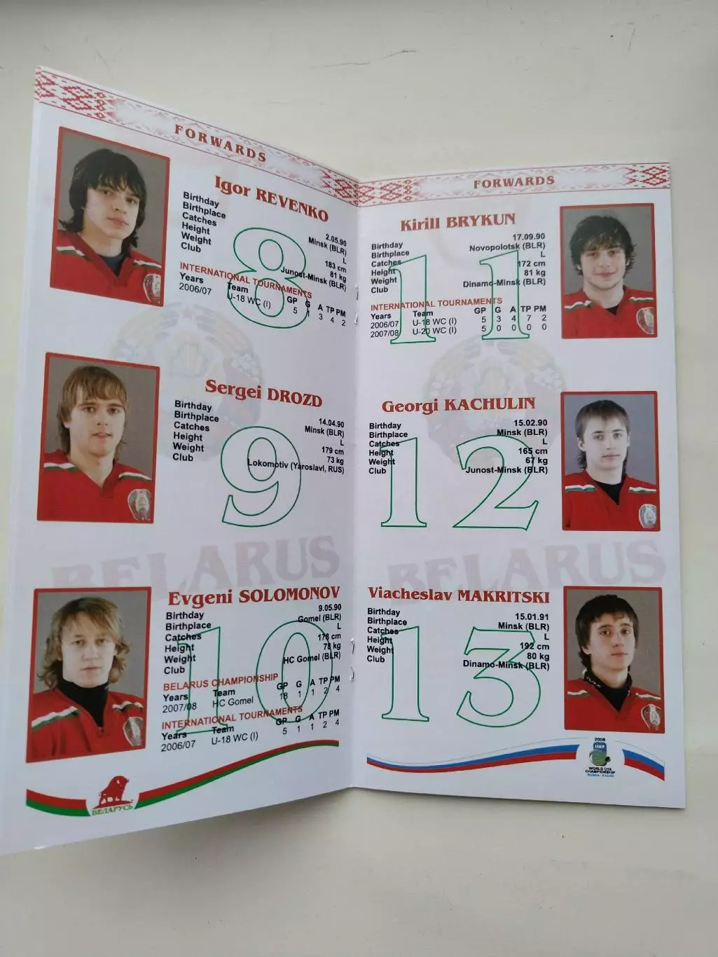 Хоккей. Media Guide/Медиа гайд Сборная Беларусь U18 (Чемпионат Мира 2008) 4