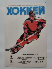 ЦСКА Москва - Спартак Москва Крылья Советов - Трактор Челябинск 5/6 марта 1978