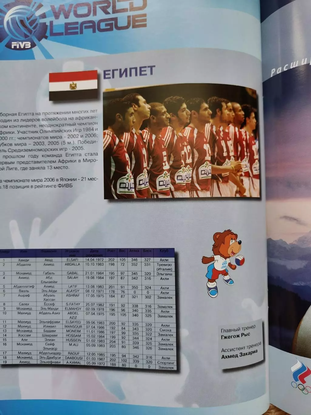Волейбол. Москва Мировая Лига 2007 Россия Куба Египет Сербия (Формат А4) 4