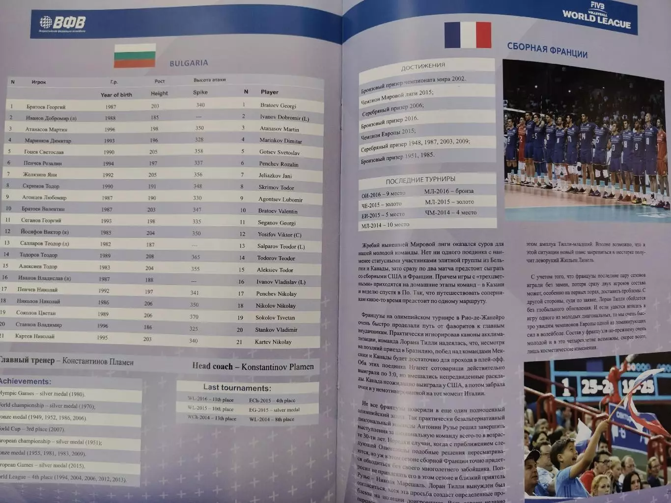 Волейбол Казань Мировая Лига 2015 Россия Аргентина Франция Болгария (Формат А4) 4