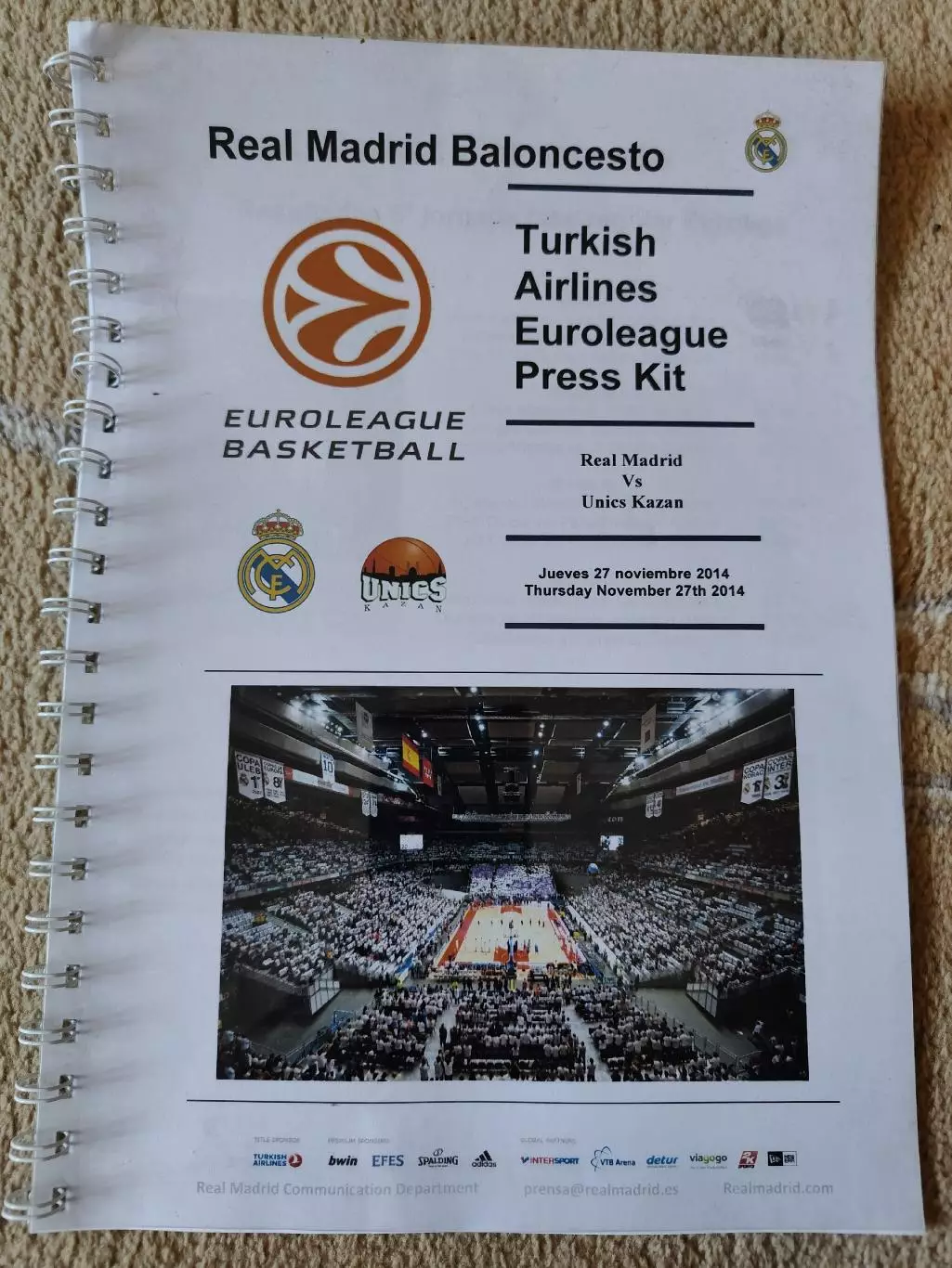Баскетбол. Реал Мадрид Испания - Уникс Казань 27 ноября 2014 EuroCup