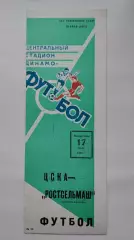 ЦСКА Москва - Ростсельмаш Ростов-на-Дону 1988 (1 вид обложки)