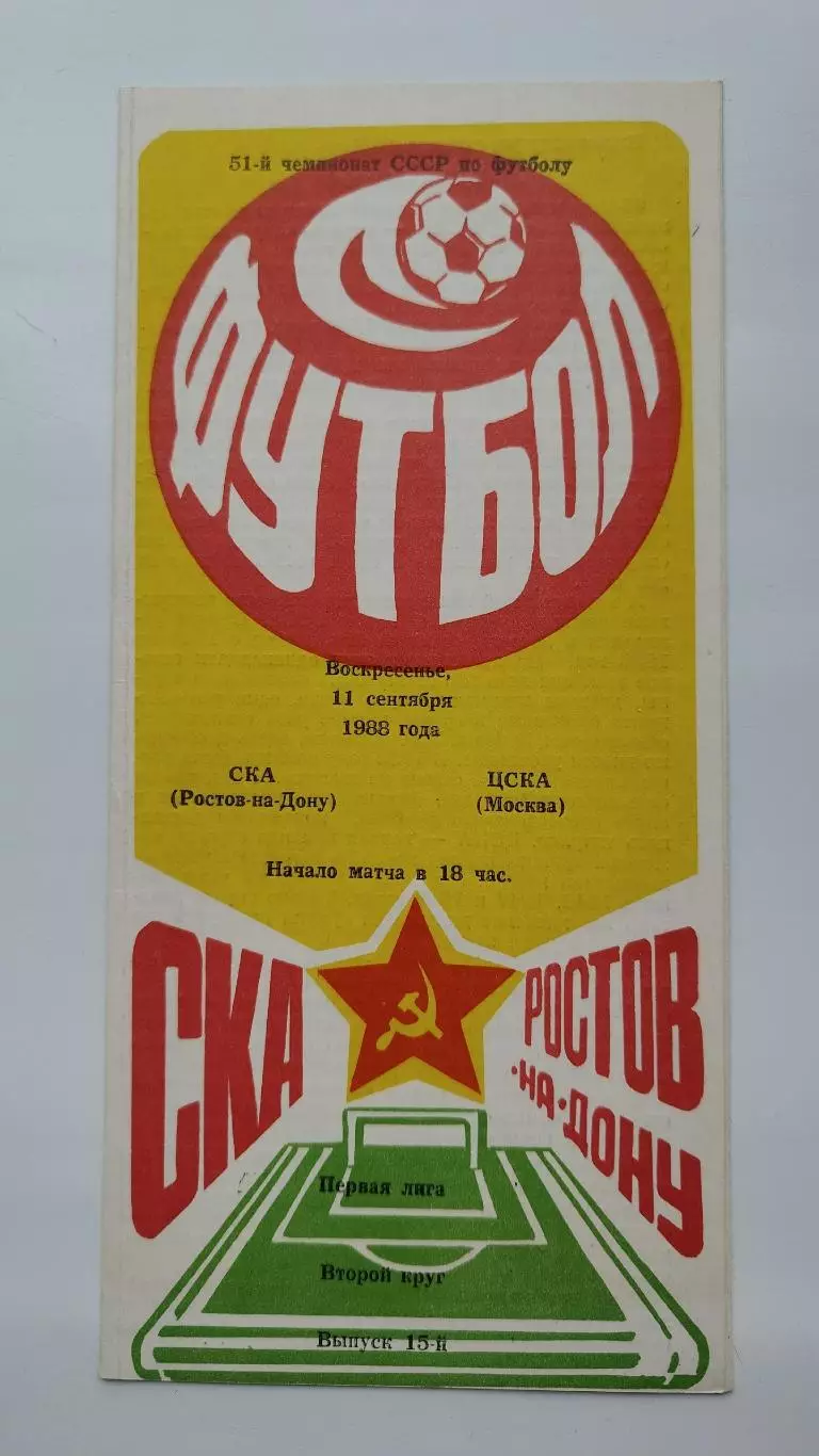 СКА Ростов-на-Дону - ЦСКА Москва 1988