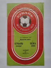 Кубань Краснодар - ЦСКА Москва 1980