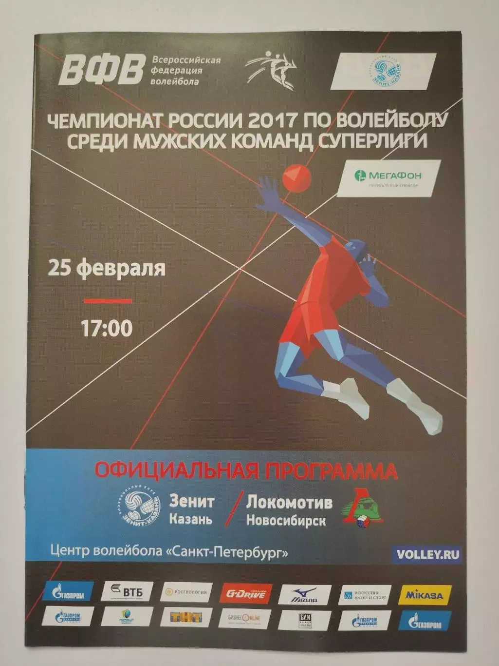 Волейбол. Зенит Казань - Локомотив Новосибирск 25 февраля 2017