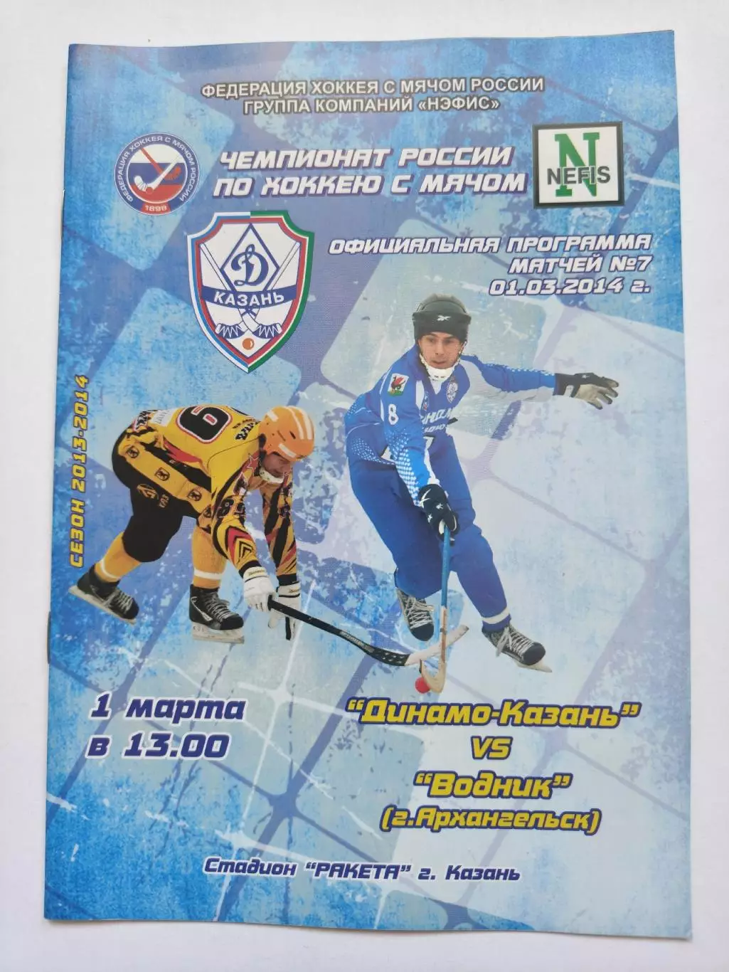 Хоккей с мячом. Динамо Казань - Водник Архангельск 1 марта 2014
