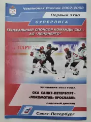 СКА Санкт-Петербург - Локомотив Ярославль 25 ноября 2002 (1 вид)