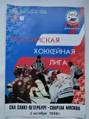 СКА Санкт-Петербург - Спартак Москва 2 октября 1998