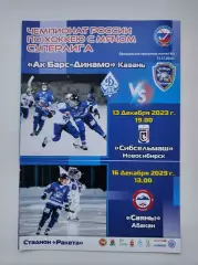 Хоккей с мячом Динамо Казань - Сибсельмаш Новосибирск Саяны Абакан 13/16.12 2023