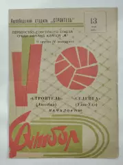 Строитель Ашхабад – Селенга Улан-Удэ 1968
