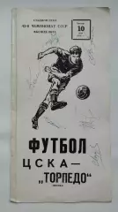 Оригинальные автографы с матча ЦСКА Торпедо Москва 1979 (7 игроков, см. на фото)
