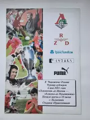 Локомотив Москва - Алания Владикавказ 2001 дублирующие составы