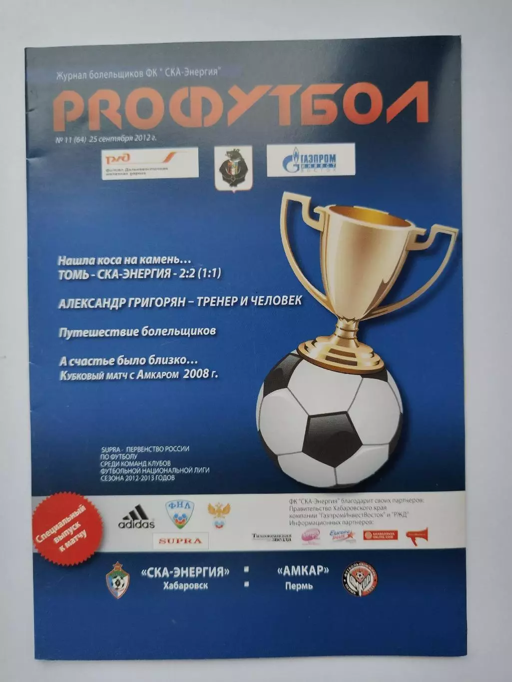 СКА-Энергия Хабаровск - Амкар Пермь 2012 Кубок России (М1)