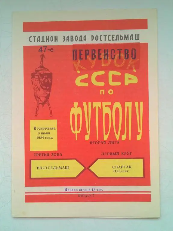 Ростсельмаш Ростов - Спартак Нальчик. 1984
