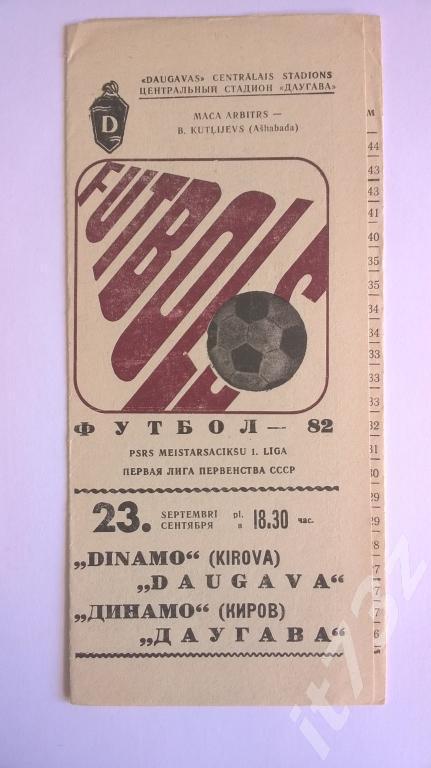 Даугава Рига - Динамо Киров. 1982