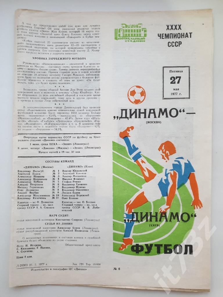 Динамо Москва - Динамо Киев 1977