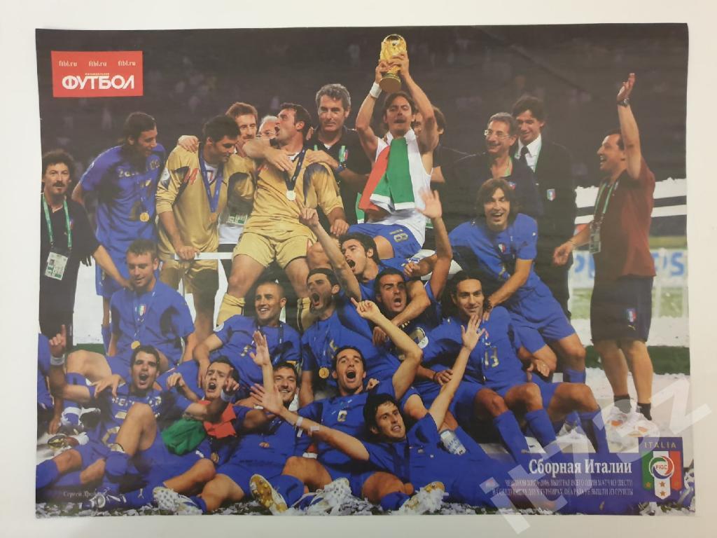 Постер. Чемпионы мира: Сборная Италии 2006 и Франции 1998 (с двух сторон)