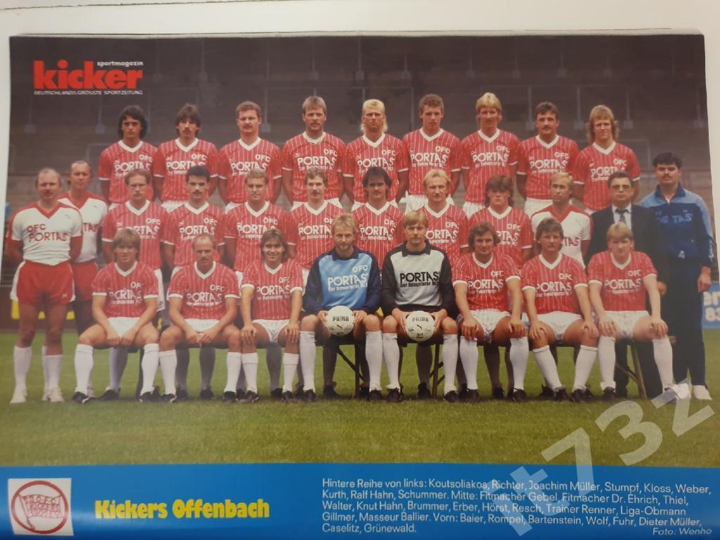 Постер. Kickers Offenbach/Кикерс Оффенбах Германия 1987/88 (Kicker, формат А4)