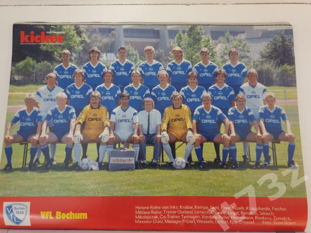 Постер. Bochum/Бохум Германия 1987/88 (Kicker,формат А4)