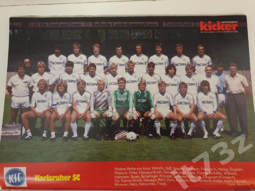 Постер. Hannoverscher SV 96/Ганновер 96 Германия 1987/88 (Kicker,формат А4)