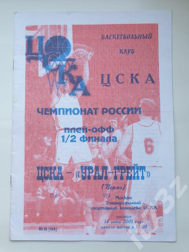 Баскетбол. ЦСКА Москва - Урал-Грейт Пермь 2001 плей-офф