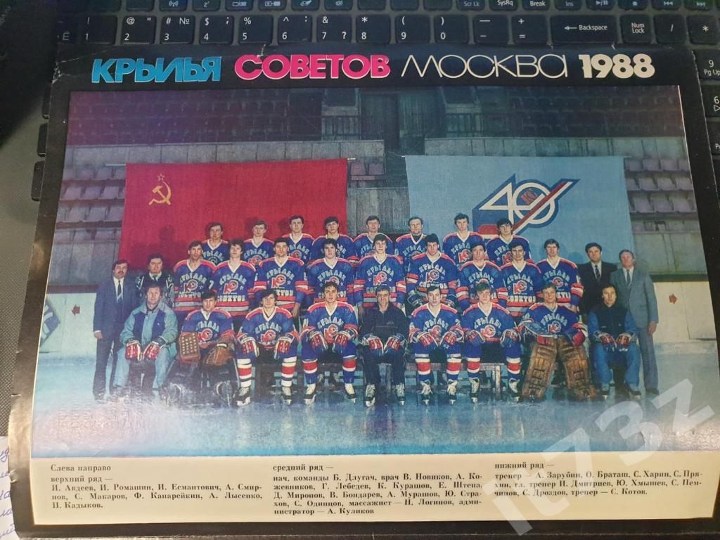 Хоккей. Фото-буклет Крылья Советов Москва 1987/1988 (Формат А4, постер) 1
