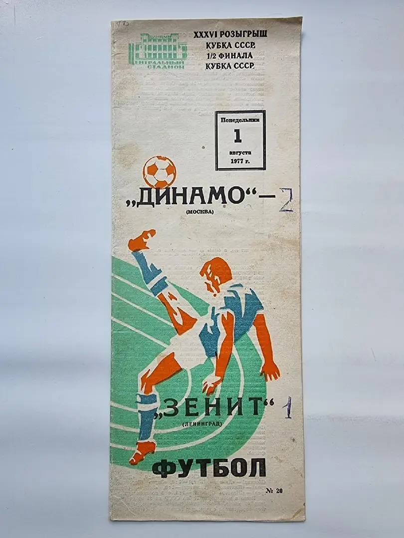 Динамо Москва - Зенит Ленинград 1977 Кубок СССР.