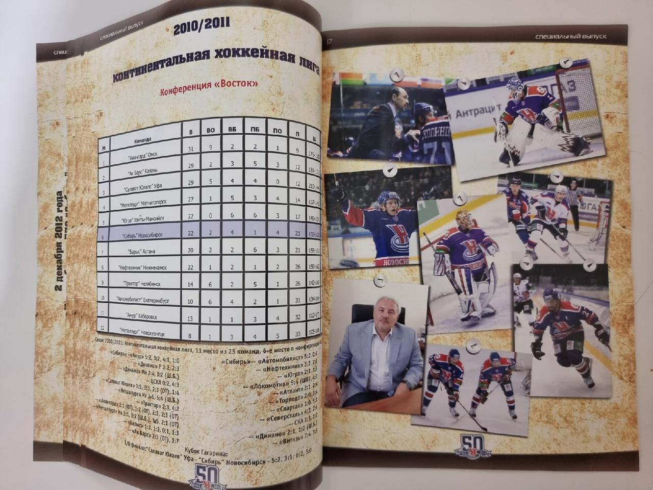 Исторический вестник 50 хоккейных лет Сибирь Новосибирск 2012 (А4, 36 страниц) 2