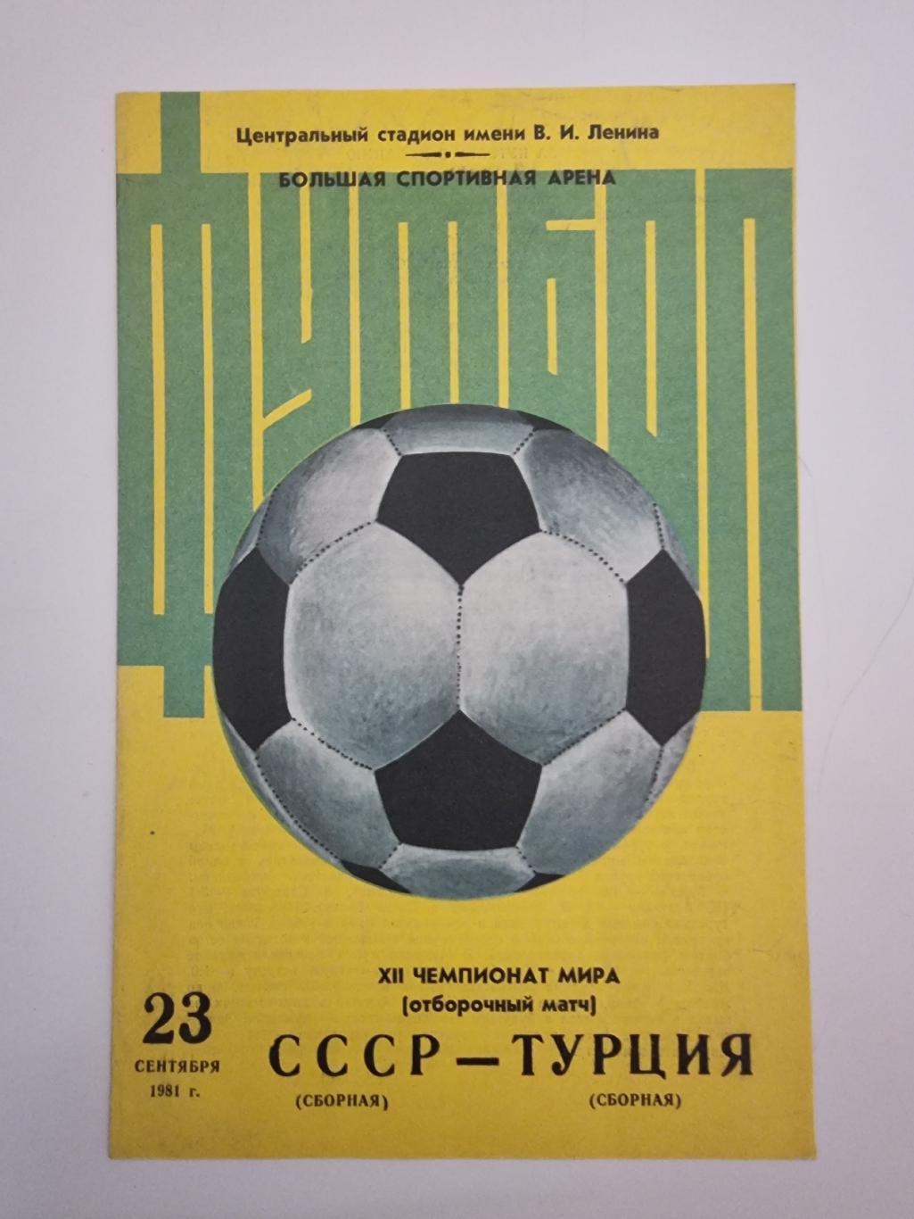 СССР - Турция 1981 отбор.ЧМ