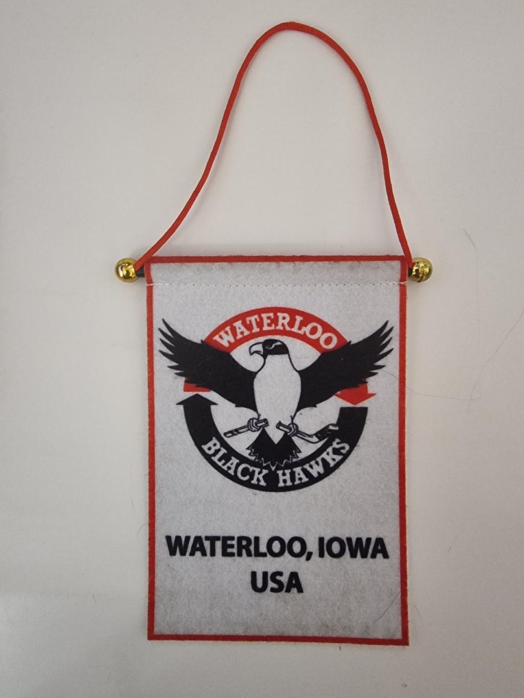 Вымпел. Хоккей Ватерлоо Блэк Хоукс/Waterloo Black Hawks США (размер 10х15 см)