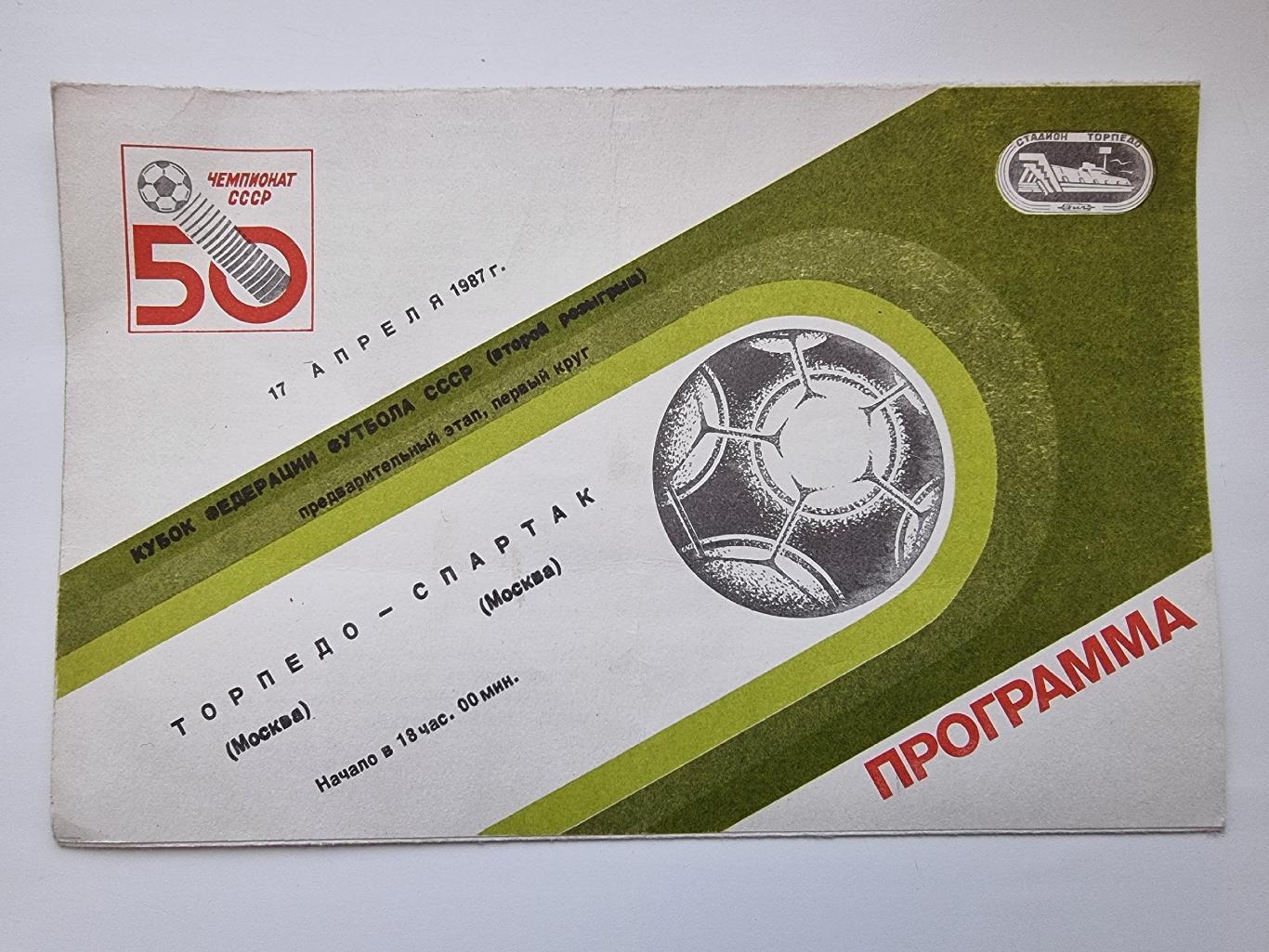 Торпедо Москва - Спартак Москва 1987 Кубок Федерации.