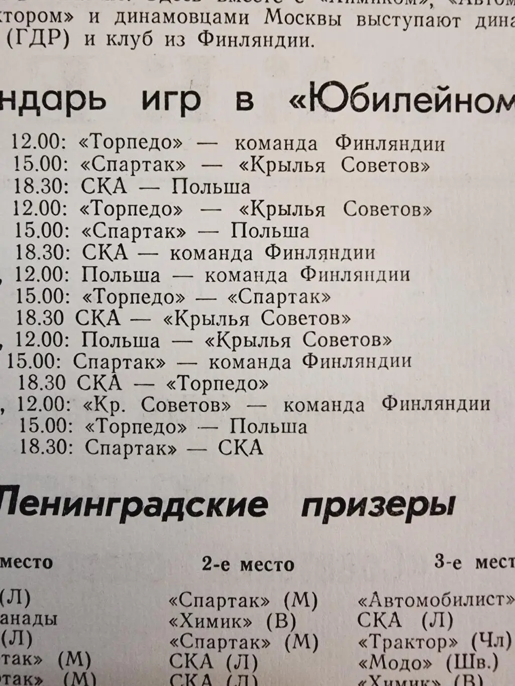 Ленинград. Советский спорт 1984 Спартак Москва Крылья Советов Торпедо Горький 1