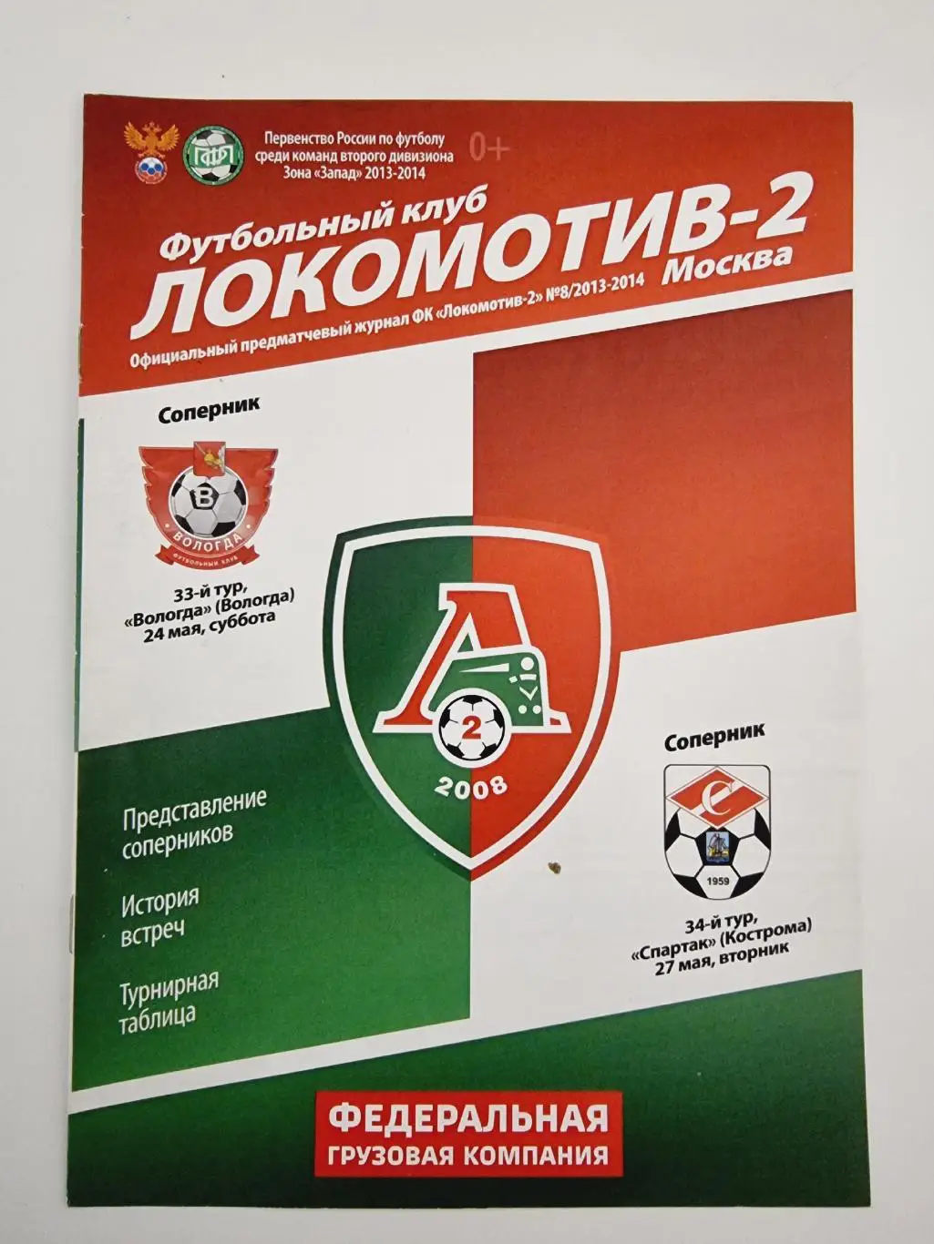Локомотив-2 Москва - ФК Вологда + Спартак Кострома 24/27 мая 2014