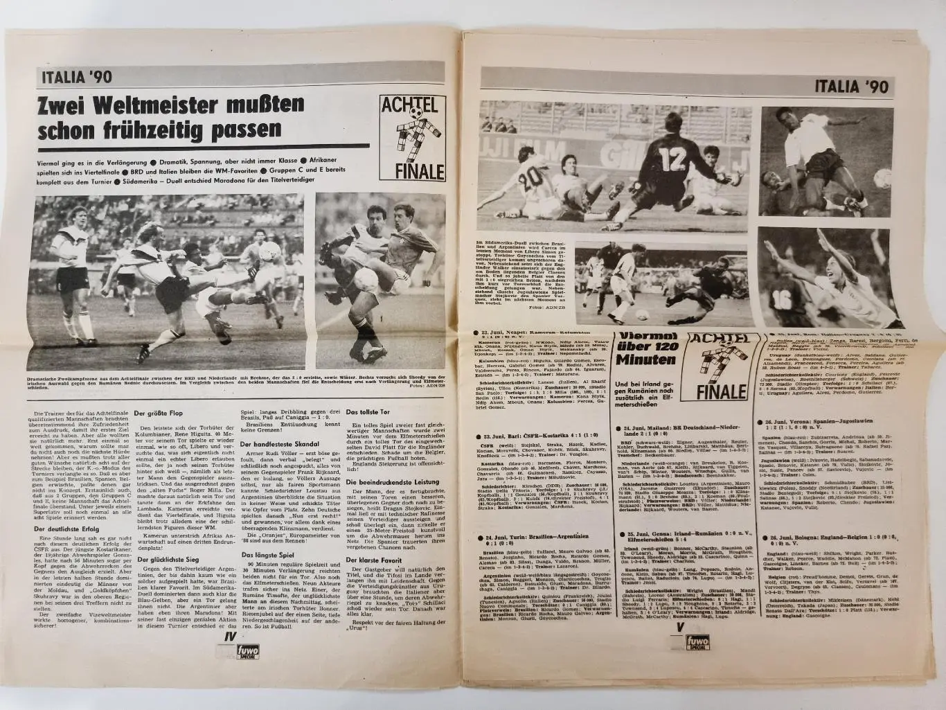 Футбол. FUWO 1990 Чемпионат Мира Италия Итоги (Формат А3, 16 страниц) см. фото 2