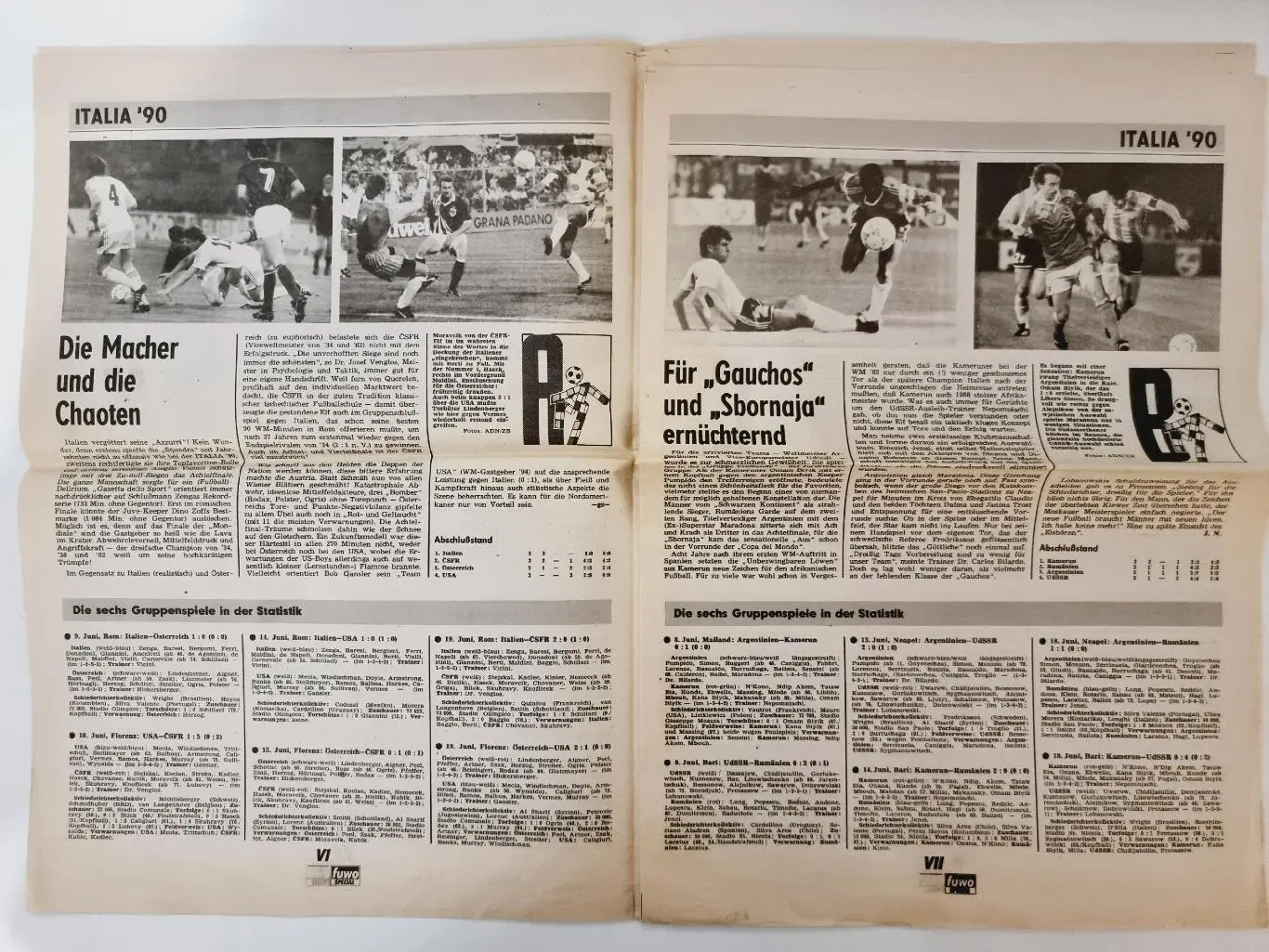 Футбол. FUWO 1990 Чемпионат Мира Италия Итоги (Формат А3, 16 страниц) см. фото 3