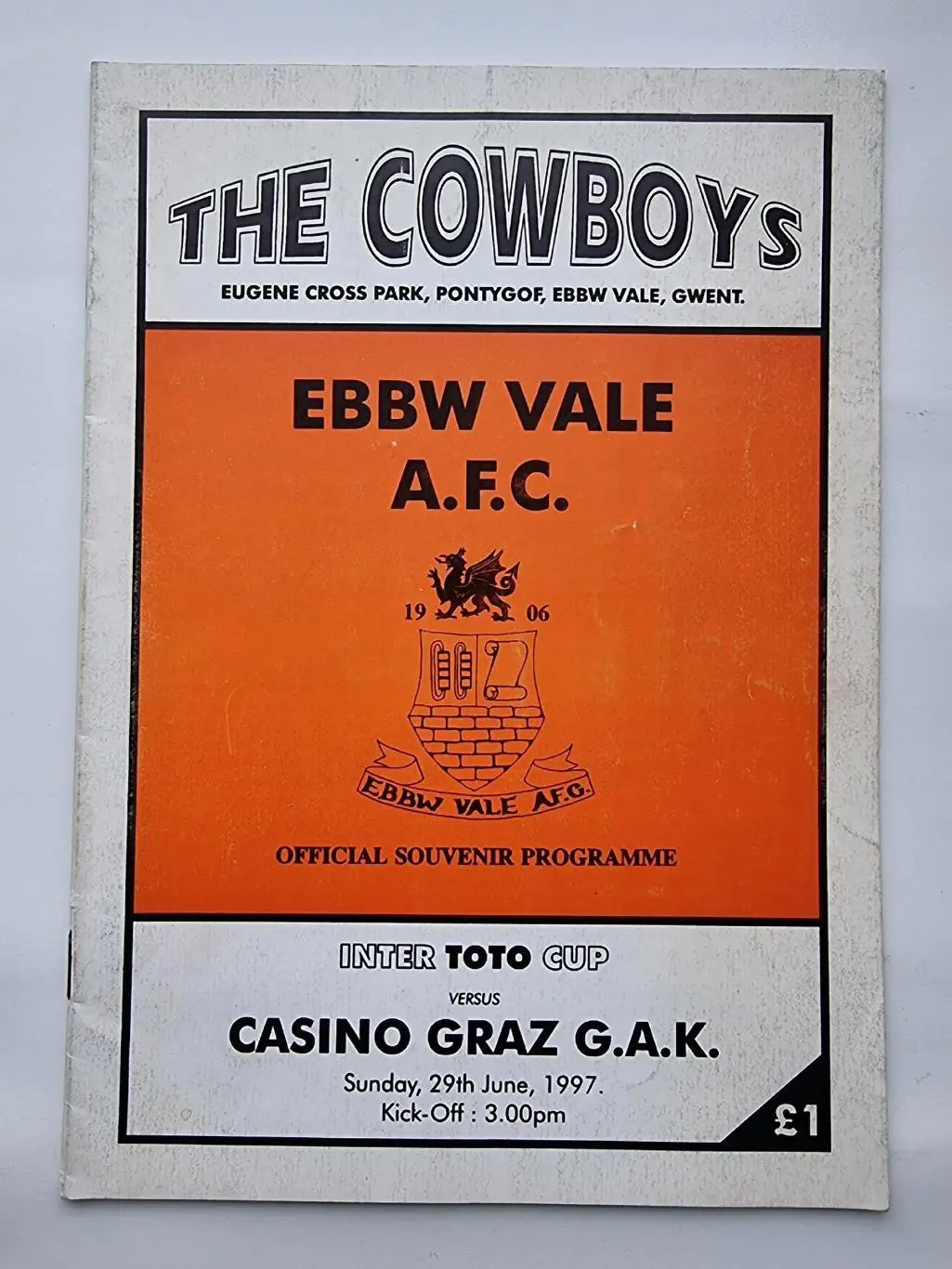 Эббу Вейл Уэльс – ГАК Грац Австрия 1997 Кубок Интертото