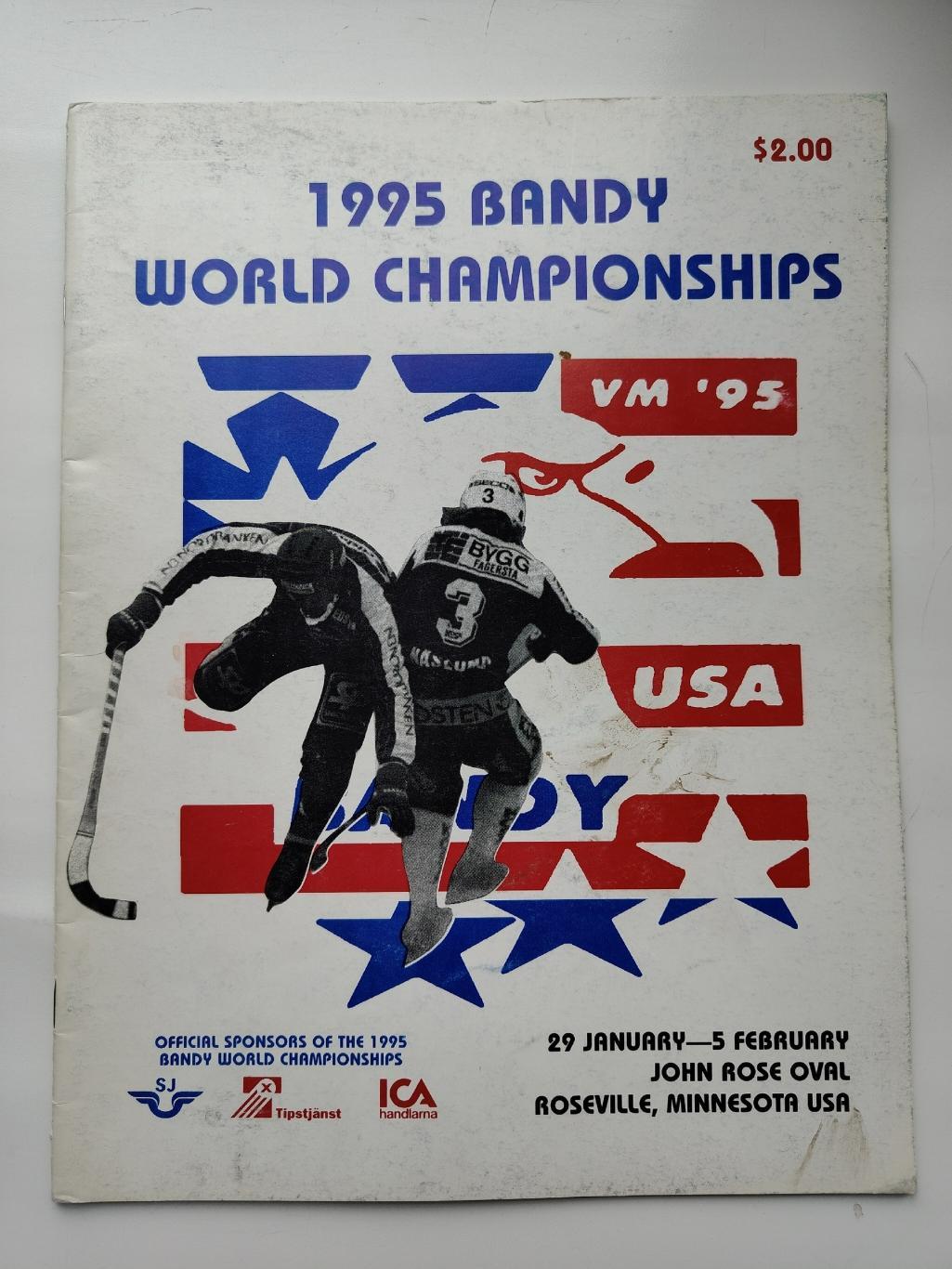 Хоккей с мячом Чемпионат Мира Розвилл США 1995 Россия Финляндия Швеция Казахстан