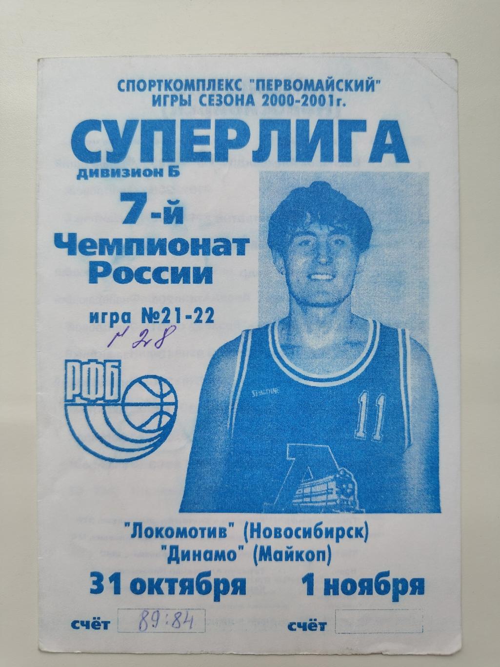 Баскетбол. Локомотив Новосибирск - Динамо Майкоп 2000