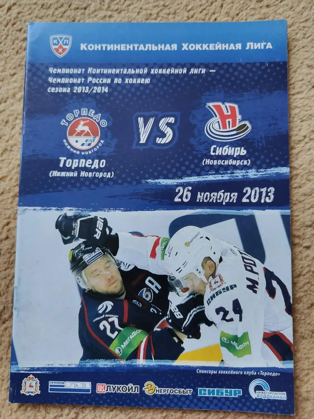 Торпедо Нижний Новгород - Сибирь Новосибирск 26 ноября 2013