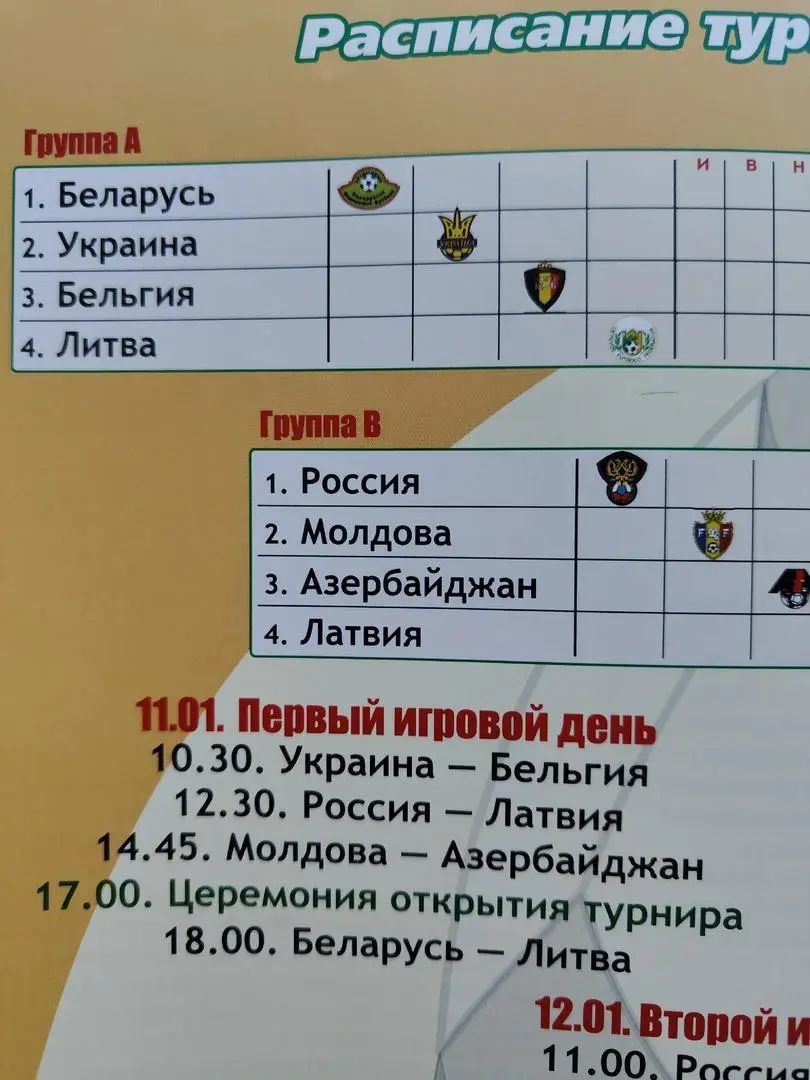Минск 2010 Турнир юноши Россия Беларусь Латвия Украина Литва Азербайджан Бельгия 1