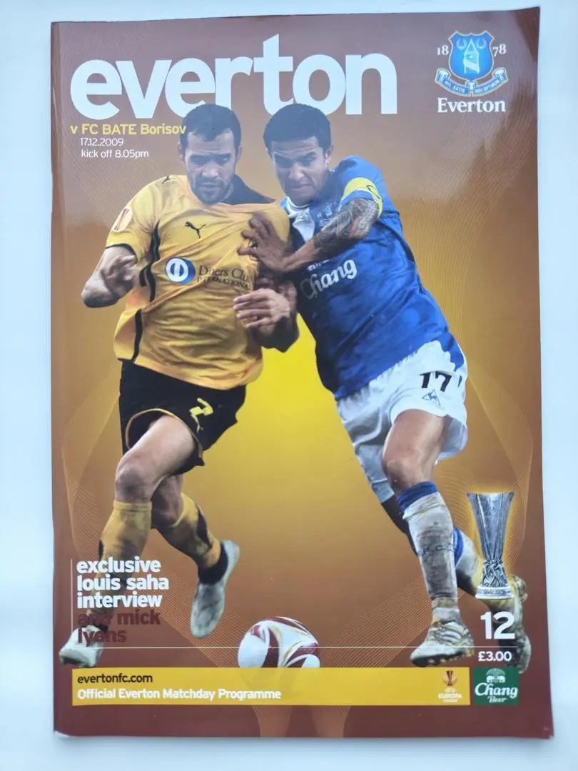 Эвертон Ливерпуль Англия - БАТЭ Борисов Беларусь 2009 Кубок УЕФА
