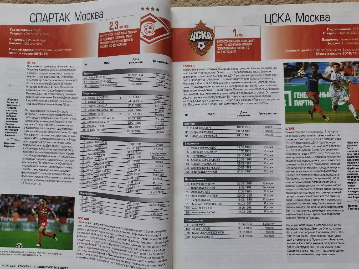Спецвыпуск Футбол-Хоккей №8 август 2017 Примьер-лига Сезон 2017/18 6 постеров 3