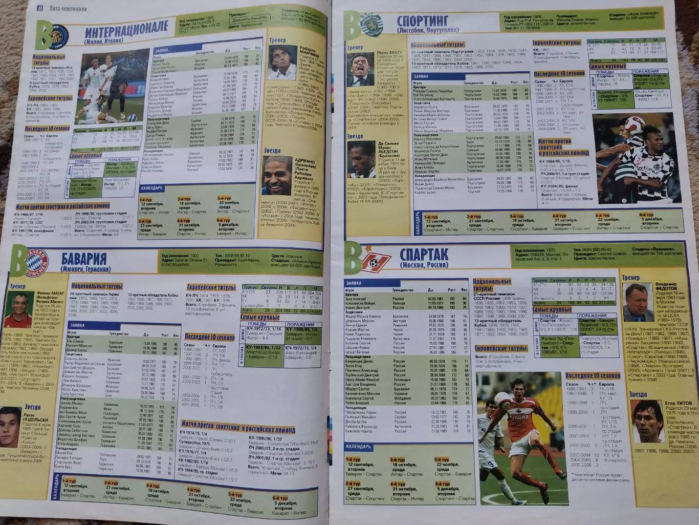 Спецвыпуск Советский спорт Лига Чемпионов 2006/07 постер Рональдиньо 2