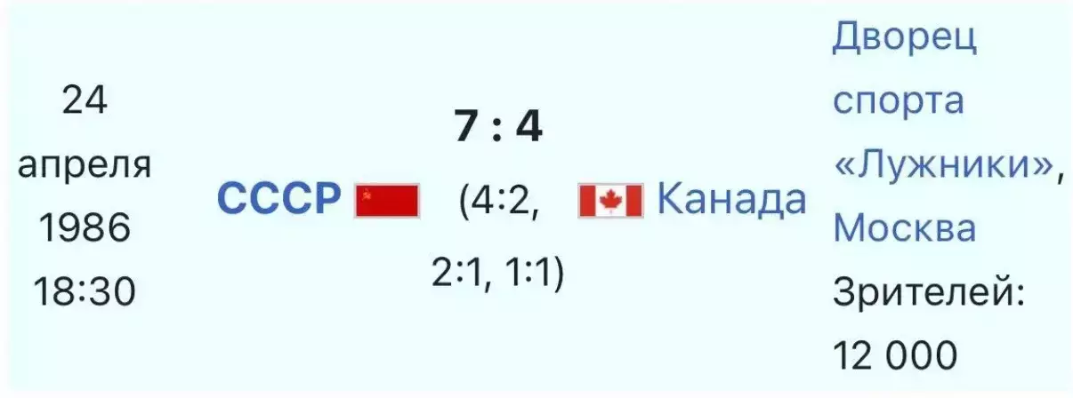 Билет. Москва СССР - Канада 24 апреля 1986 Чемпионат Мира Финальный этап 1