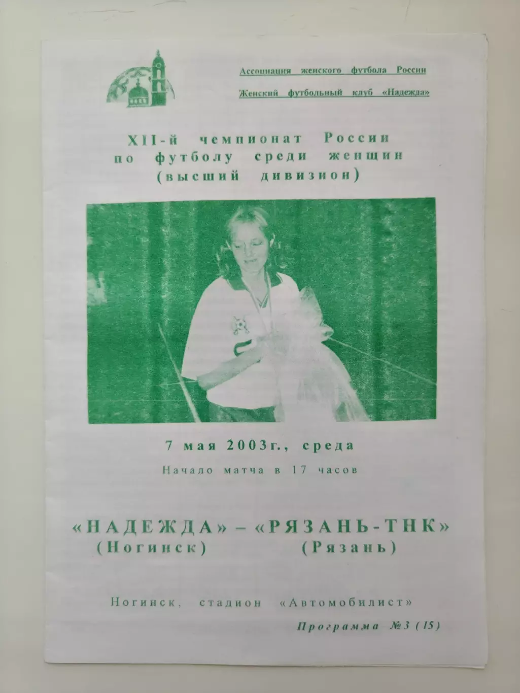 Надежда Ногинск - Рязань-ТНК 2003 (женщины)